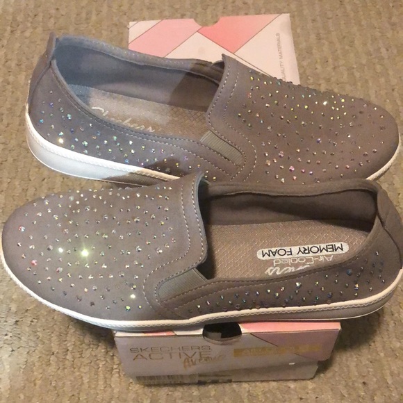 Skechers Rhinestone Slip-On Madison Ave Color: Taupe - Picture 2 of 4